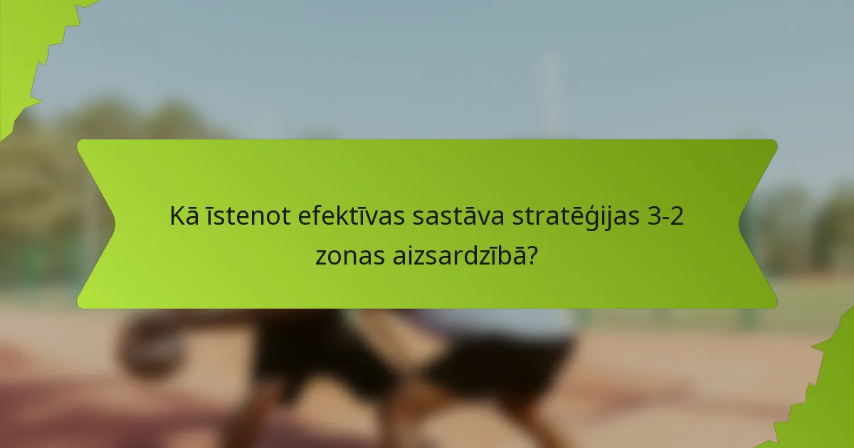 Kā īstenot efektīvas sastāva stratēģijas 3-2 zonas aizsardzībā?