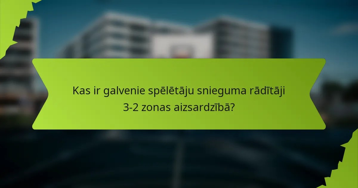 Kas ir galvenie spēlētāju snieguma rādītāji 3-2 zonas aizsardzībā?